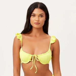 NWT Frankie’s Bikinis Birdie Top - Yellow - S